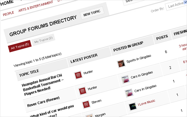 Forums Social Networking Features