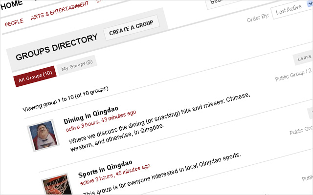 Groups Social Networking Features