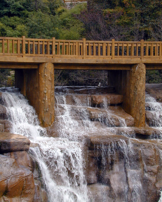 Qingdao Photos Laoshan Bridge Over Waterfall